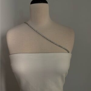 Fashion Nova Strapless White Dress